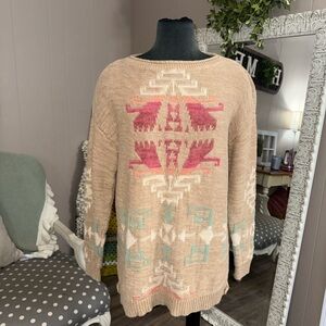 Lauren Ralph Lauren • Aztec Print Chunky Knit Sweater